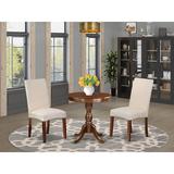 Canora Grey Federalsburg 2 - Person Counter Height Rubberwood Solid Wood Dining Set Wood/Upholstered in Brown | 36 H x 30 W x 30 D in | Wayfair