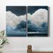 Winston Porter Nature's Drama I - 2 Piece Painting Print on Paper Set Canvas in Blue/Green/Indigo | 18 H x 24 W x 1 D in | Wayfair