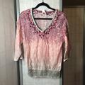 Anthropologie Tops | Anthropologie Akemi+Kin Sheer Top | Color: Gray/Pink | Size: L