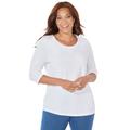 Plus Size Women's Active Slub Scoopneck Tee by Catherines in White (Size 5X)