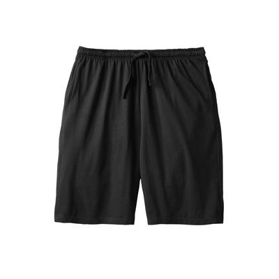 Men's Big & Tall Lightweight Jersey Pajama Shorts by KingSize in Black (Size XL)