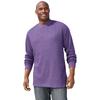 Men's Big & Tall Waffle-knit thermal crewneck tee by KingSize in Heather Dark Purple (Size 8XL) Long Underwear Top