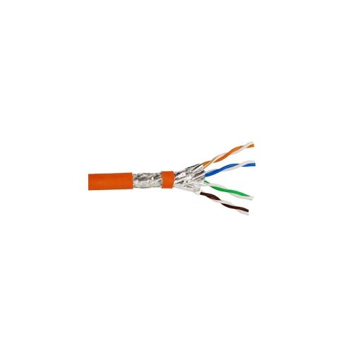 Helos Verlegekabel High Quality, Cat 7, S/FTP, PiMF, LSZH, orange, 100m Ring