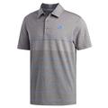 adidas Men's Ultimate Gradient Stripe Polo, Grey Five Heather/Grey Three Heather/True Blue, Small