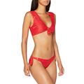 Portfolio Women's Halter Top & Bows Brazilian Bikini Beachwear Tie Front, Red (Rosso Stampato Pois 32074), 12 (Size: Medium)