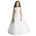 CDE Flower Girl Dresses with Halter Neck/Kids Tulle Chiffon First Communion Dresses with Sash (White, Size 6) …