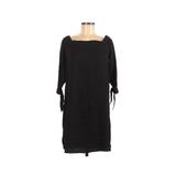 Ann Taylor LOFT Casual Dress - Shift Square 3/4 Sleeve: Black Print Dresses - Women's Size X-Small