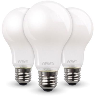 Arum Lighting - Los mit 3 LED-Lampen 7W Eq 60W Standard matt E27 Température de Couleur: Blanc