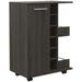 TUHOME Bar Cart, Two External Shelves, Four Casters, Six Built-in Wine Rack and Single Door Cabinet - 23" W x14"D x 32"H