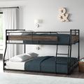 Calvin Full over Queen Metal Standard Bunk Bed by Greyleigh™ Baby & Kids Metal in Black/Brown | Wayfair F5072779CF8544A7B8082FDA4E366210