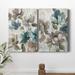 Winston Porter Topaz Garden I - 2 Piece Wrapped Canvas Painting Set Canvas, Solid Wood in Black/Blue/Gray | 60 H x 80 W x 2 D in | Wayfair