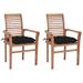 Red Barrel Studio® Patio Dining Chairs Wooden Accent Chair w/ Cushions Solid Wood Teak Wood in Brown | 37.01 H x 24.41 W x 22.24 D in | Wayfair