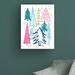 The Holiday Aisle® Merry Christmastime Trees Bright by Michael Mullan - Wrapped Canvas Painting Canvas, in White/Black | Wayfair