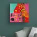 Wrought Studio™ Conversations in the Abstract 23 by Downs - Wrapped Canvas Graphic Art Canvas, in Blue/Green/Orange | 18 H x 18 W x 2 D in | Wayfair