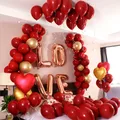 Ballons métalliques rouges de 18 pouces cœur rouge Agate rubis fond de mariage décoration de