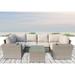 9 Piece Rattan Sectional Seating Group with Cushions