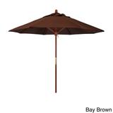 California Umbrella 9ft Marenti Wooden Sunbrella Patio Umbrella with Sunbrella Fabric, Base Not Included