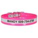 Reflective Waterproof and Ordor-Proof Pink Dog Collars with Personalized Engraving, X-Large