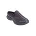 Extra Wide Width Women's The Leather Traveltime Slip On Mule by Easy Spirit in Navy (Size 7 WW)