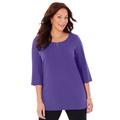 Plus Size Women's Suprema® Double-Ring Tee by Catherines in Dark Violet (Size 0X)