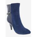 Wide Width Women's Chain Mid Calf Bootie by Bellini in Navy Micro Patent (Size 9 W)