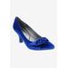 Women's Charm Stud Kitten Heel Pump by Bellini in Royal Blue Velvet (Size 6 M)