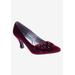 Wide Width Women's Charm Stud Kitten Heel Pump by Bellini in Wine Velvet (Size 7 1/2 W)