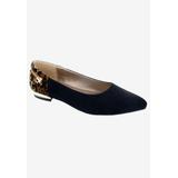 Wide Width Women's Novatoo Flat by Bellini in Black Micro Leopard (Size 8 1/2 W)