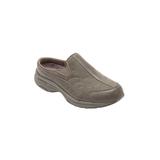 Extra Wide Width Women's The Leather Traveltime Slip On Mule by Easy Spirit in Grey (Size 8 1/2 WW)