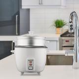 Brentwood 4 Cup Rice Cooker w/ Steamer Aluminum/Metal | 9.8 H x 10 W x 10.6 D in | Wayfair 95083294M