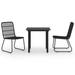 Bayou Breeze 3 Piece Outdoor Dining Set Poly Rattan & Glass Glass/Wicker/Rattan in Black | 31.5 W x 31.5 D in | Wayfair