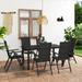 Latitude Run® Outdoor Dining Set Garden Table & Chair Set Glass in Black | 82 W x 35.43 D in | Wayfair 9ECFB3197A294B80B44B87AADE2E3558