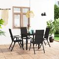 Latitude Run® Outdoor Dining Set Garden Table & Chair Set Glass/Wicker/Rattan in Black | 31.5 W x 31.5 D in | Wayfair