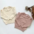 Pull à manches longues en tricot et dentelle pour fille vêtement pour bébé de 1 à 7 ans nouvelle