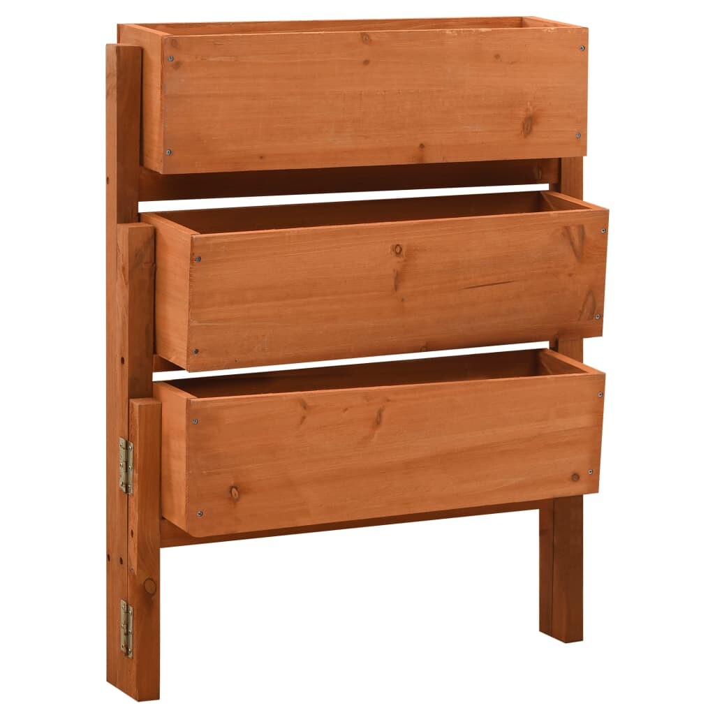 vidaXL Pflanzkübel Klappbar Orange 60x14x75 cm Massivholz Tanne Image