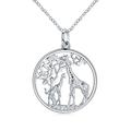 Giraffe Necklace 925 Sterling Silver Giraffe Pendant Family Tree of Life Animal Jewellery Giraffe Gifts for Women Mum Daughter