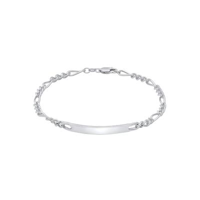 KUZZOI - Herren ID Platte Figaro Klassisch 925 Silber Herrenschmuck 1 ct