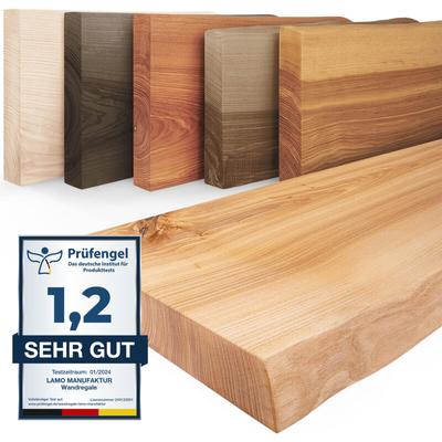 Lamo Manufaktur - Wandregal Holz Baumkante Regal Farbe: Natur Pure: ohne Montage Set 100 cm