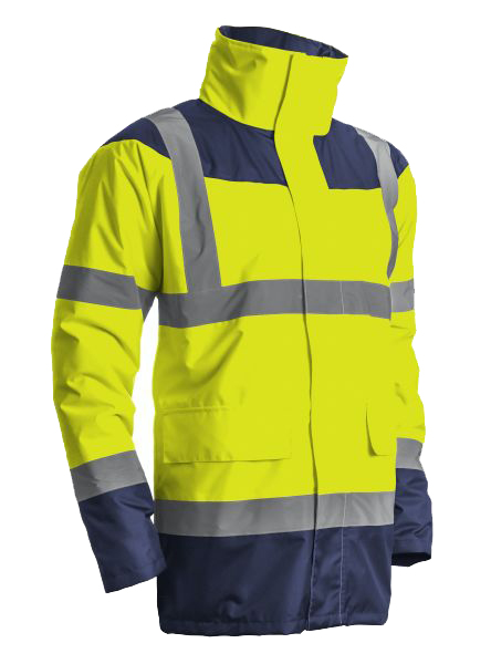 Parka matelassée haute visibilité KETA jaune fluo/marine TS COVERGUARD 7KETYS