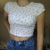 Brandy Melville Tops | Brandy Melville Floral Ashlyn Top | Color: Red/White | Size: Os