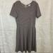 Lularoe Dresses | Lularoe Striped Grey & Black Amelia Dress | Color: Black/Gray | Size: Xl