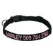 Personalized Black Dog Collar with Custom Embroidery, Medium