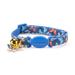 The Happy-Go-Lucky Blue Butterfly-Print Breakaway Cat Collar, One Size Fits All, Multi-Color