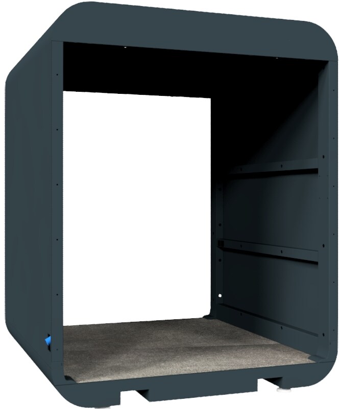 Tunnel / Durchgangselement, pulverbeschichtet, für Veranstaltungen, Baustellen, Maße (LxBxH): 2 x 1,93 x 2,41 m, mit Betonfundament, Stahl/Edelstahl Image