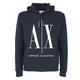 Armani Exchange Men's Hoodie, Maxi Print Logo on Front Sweatshirt, Navy, L