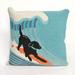 "Liora Manne Frontporch Surfing Dog Indoor/Outdoor Pillow Ocean 18"" Square - Trans Ocean Import Co 7FP8S147304"