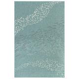 "Liora Manne Carmel School Of Fish Indoor/Outdoor Rug Aqua 4'10""x7'6"" - Trans Ocean Import Co CRE58844904"