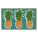 "Liora Manne Natura Pineapples Outdoor Mat Aqua 18""x30"" - Trans Ocean Import Co NTR12203504"