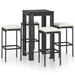 Ebern Designs Patio Bar Set Outdoor Bistro Set Bar Stool Bistro Table Poly Rattan Synthetic Wicker/All - Weather Wicker/Wicker/Rattan | Wayfair