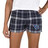 Women's Concepts Sport Navy/Light Blue Tennessee Titans Ultimate Flannel Shorts